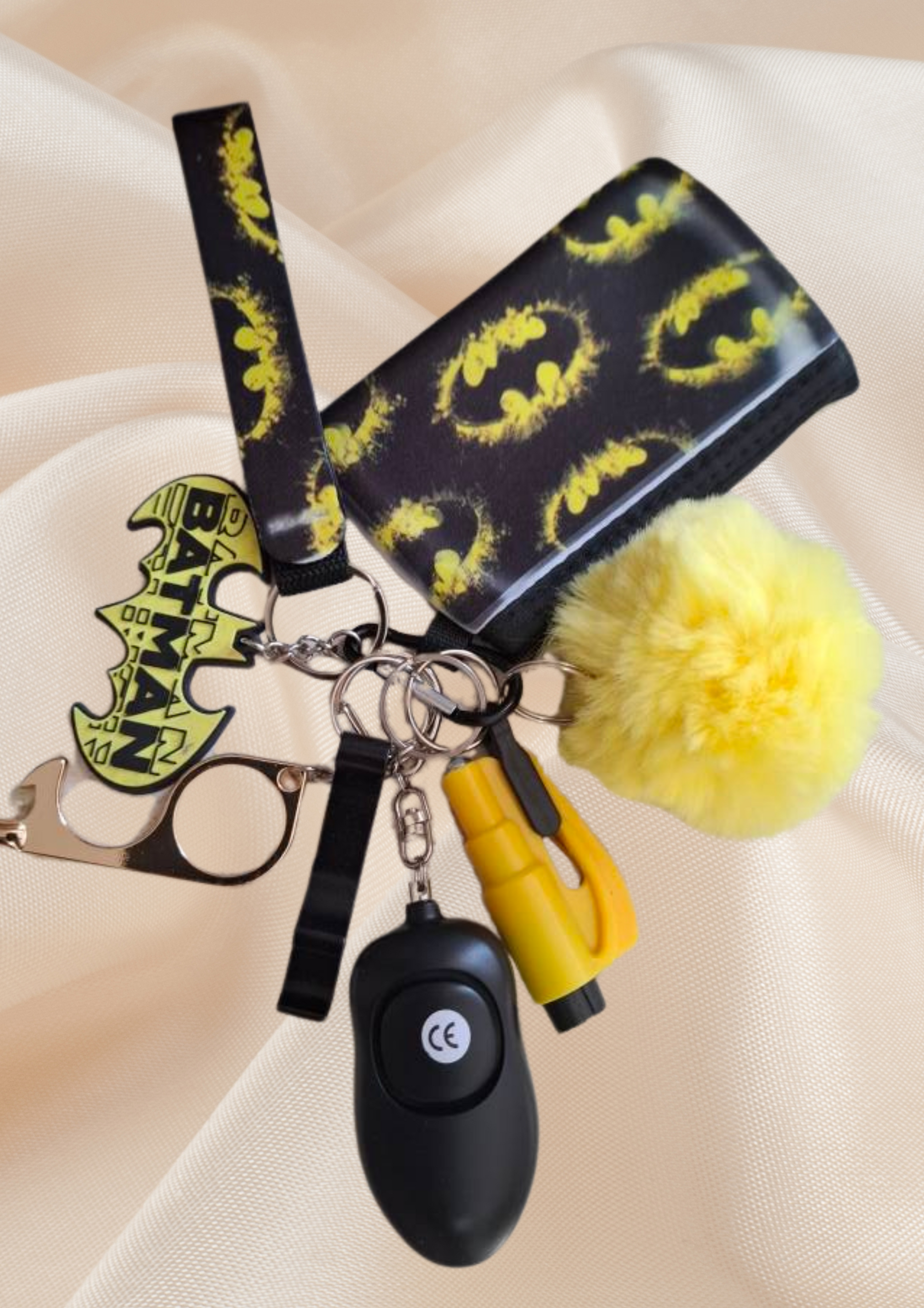 Batman themed safety keychain set