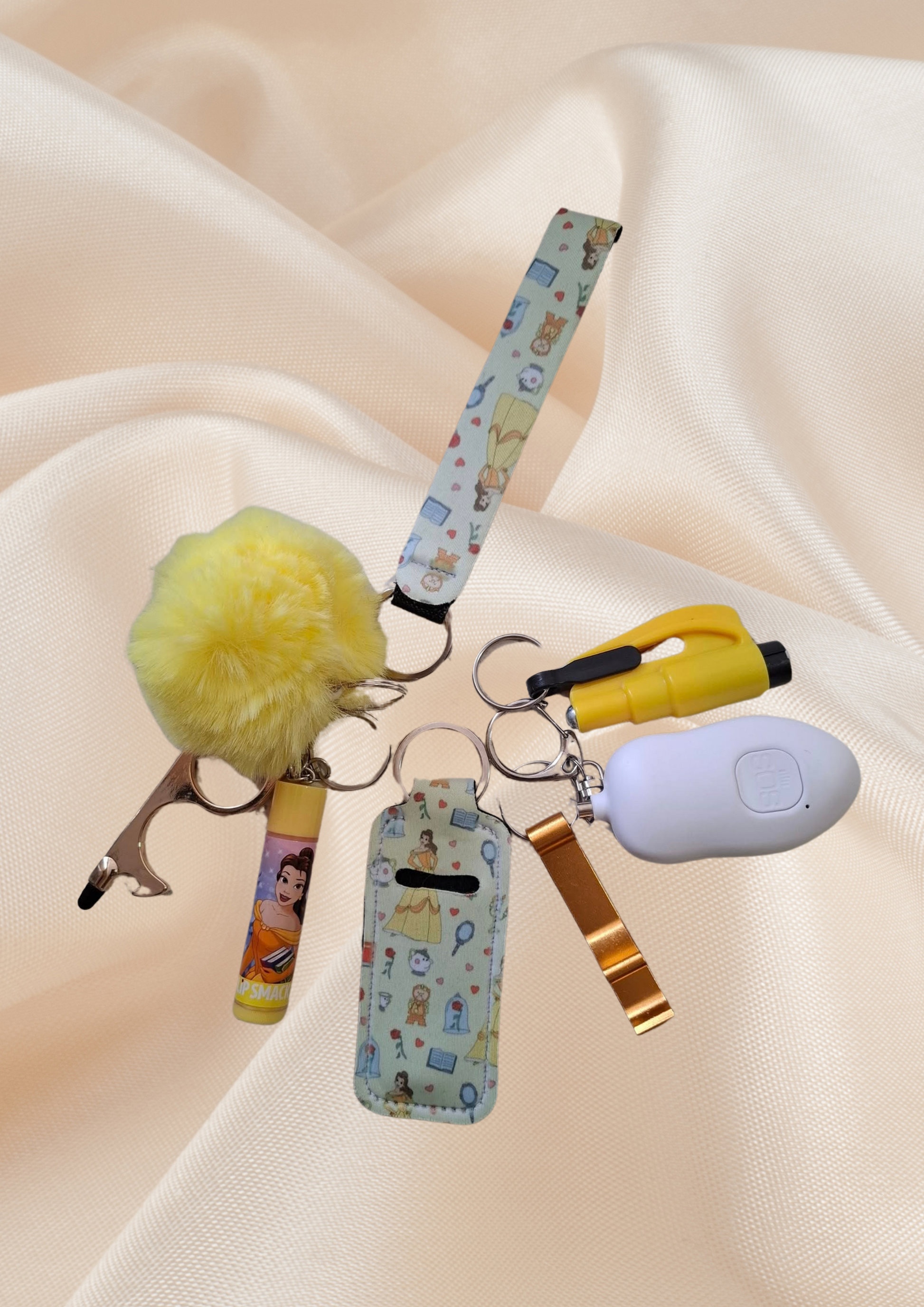 Belle Themed Safety Keychain set